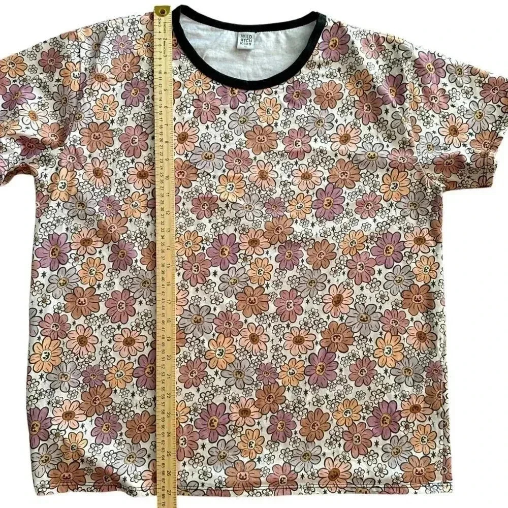 Wild Rich Kids T-Shirt Adult Size XL flower jack-o-lantern pumpkin print - Picture 7 of 10